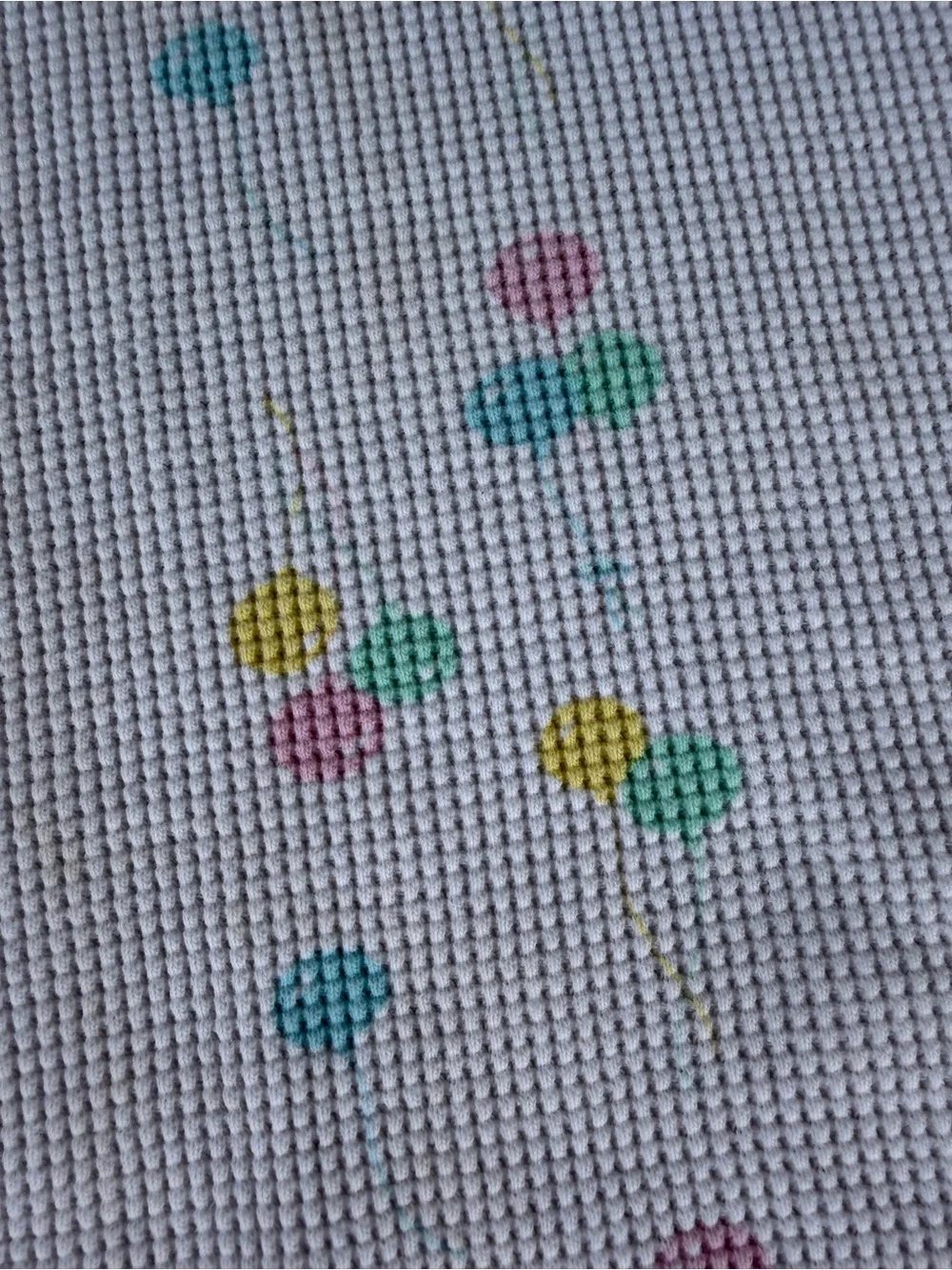 Vintage Baby Morgan Waffle Pastel Balloon Blanket Security Lovey 24x31 FLAWS